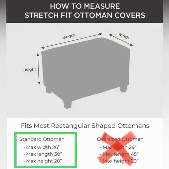 SURE FIT Sage Green Stretch Pique Chair (T-Cushion) and Ottoman Slipcovers NWOT - Picture 12 of 15